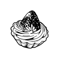 delicious pastry with strawberry topping