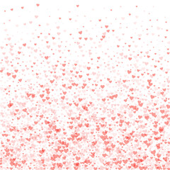 Red hearts scattered on white background.