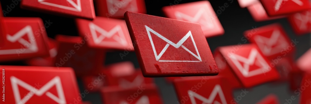 Poster Email Inbox Shows Scam Messages in Red Alerts While the Top Section Remains Clean and Organized