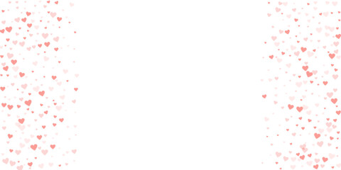 Red hearts scattered on white background.