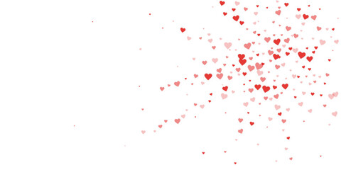 Red hearts scattered on white background.