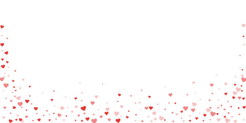 Red hearts scattered on white background.