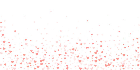 Red hearts scattered on white background.