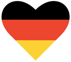 German flag in heart shape icon. Symbol of German patriotism.