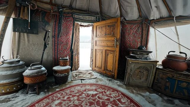 Inside a Mongolian Yurt: Winter Wonderland