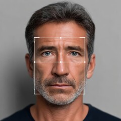 Intense portrait of a mature man with a thoughtful expression showcasing facial features and sharp gaze under controlled lighting demonstrating confidence and character in a minimalist setting