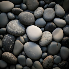 Smooth Grey and White Stones Texture Background