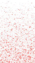 Red hearts scattered on white background.