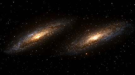 Fototapeta premium Majestic Twin Galaxies in Deep Space A Celestial Dance of Light and Stardust