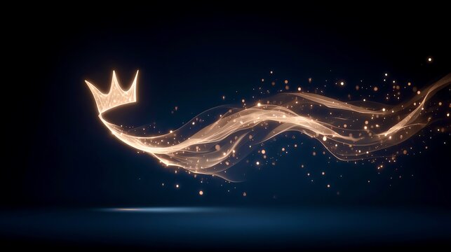 Abstract golden crown logo: A luxurious vector icon perfect for a royal brand. 
