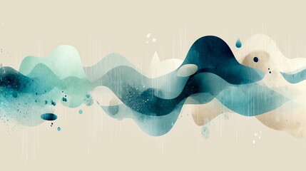 Fototapeta premium Abstract blue background with waves