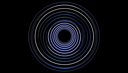 Vibrating Blue Light Ring on Dark Background – Minimal Futuristic Glow

