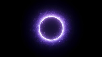 Glowing Purple Light Circle with Soft Waves on Dark Background – Abstract Festival Visual
