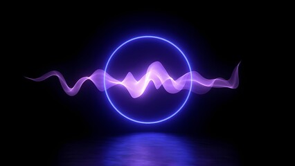 Vibrating Blue Light Ring on Dark Background – Minimal Futuristic Glow