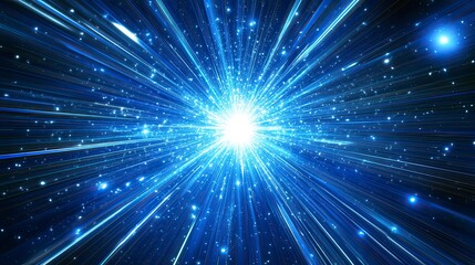 Obraz premium Bright blue explosion radiating outwards