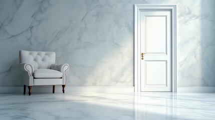 Minimal concrete interior: 3D perspective, light, and shadow play. Very aesthetically with copy space for your text, image and other content. 