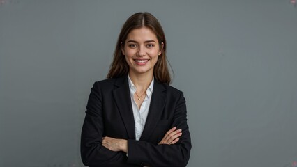 Confident businesswoman with arms crossed