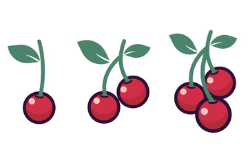 Red cherries vector illustration isolated 