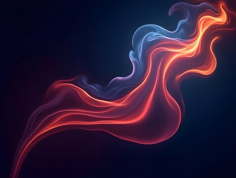 Vibrant Abstract Flowing Smoke in Dark Background for Artistic Design