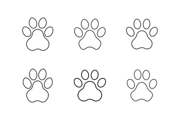 animal footprint line art vector illustration