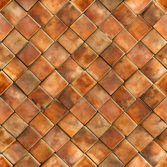 Terracotta tile pattern creates a warm. textured design.
