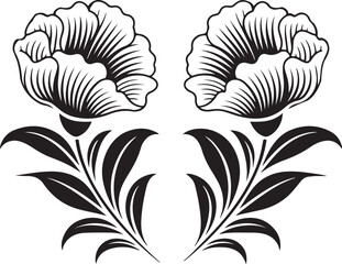 Elegant Black and White Floral Design for Decorative Use