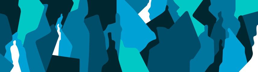  People mental illness abstract silhouettes vector illustration , horizontal background design element