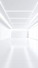 Fototapeta premium Modern White Empty Room Interior.