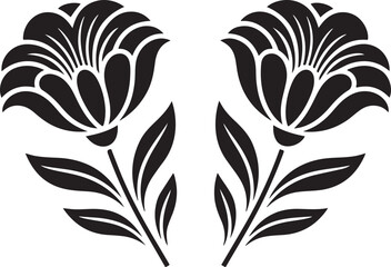 Elegant Black and White Floral Design for Decorative Prints