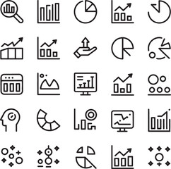 Data Analysis and Graph Icons: Business, Statistics, and Analytics Symbols