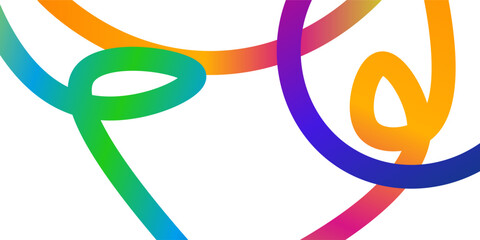 Abstract Wavy Rainbow Lines. Vector Celebration Squiggle Ribbons. Swirl Neon Colored Lines, vector illustration