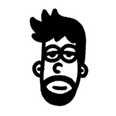 mr. mustache png cartoon handwrite design cute decoration handwrite art and clipart outline element