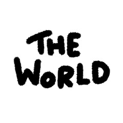 the world png cartoon handwrite design cute decoration handwrite art and clipart outline element