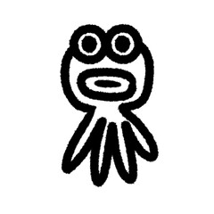 octopus png cartoon handwrite design cute decoration handwrite art and clipart outline element