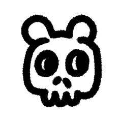 bear skull png cartoon handwrite design cute decoration handwrite art and clipart outline element