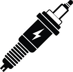 Spark Plug Vector Art, Crossed Spark Plug Mechanic Icon