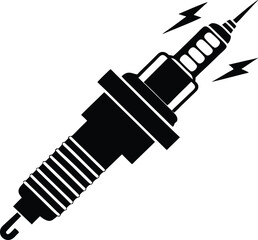 Spark Plug Vector Art, Crossed Spark Plug Mechanic Icon