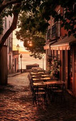 Outside café in Portugal