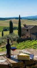 Wine tasting and cheese