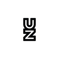Initial Letter UZ Logo Template design. Linked letter UZ logo design.