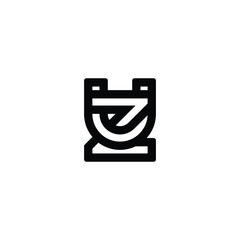 Minimalist ZU ZU Monogram Icon Logo for Timeless Branding