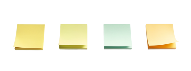 Three different colored sticky notes