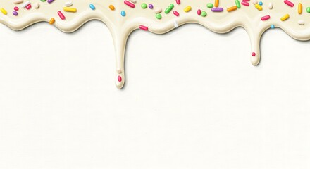 white icing texture with dripping sprinkles

