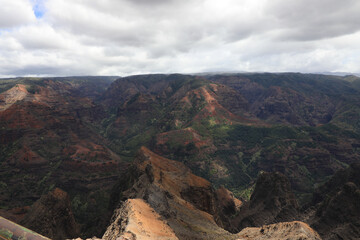 Aerial of the Waimea Canyon, Kauai, Hawaii, United States of America, Pacific