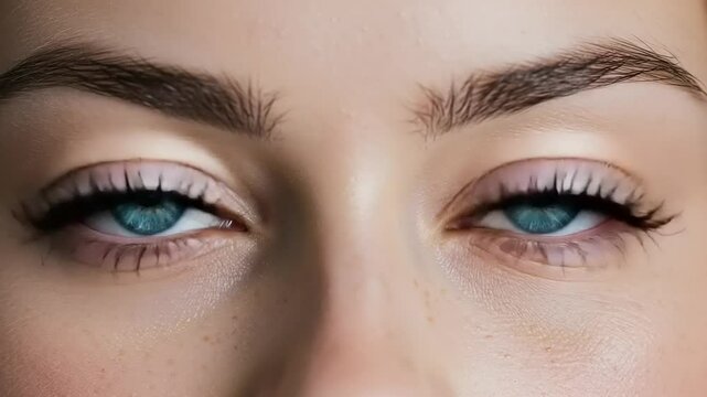 Eye Makeup Transformation: Close-Up View of Woman's Eyes with Different Lash Styles