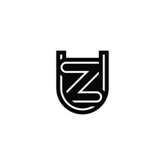 Elegant Alphabet Monogram ZU ZU Logo with Abstract Design