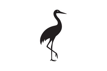Fototapeta premium Crane Grace silhouette vector with white background