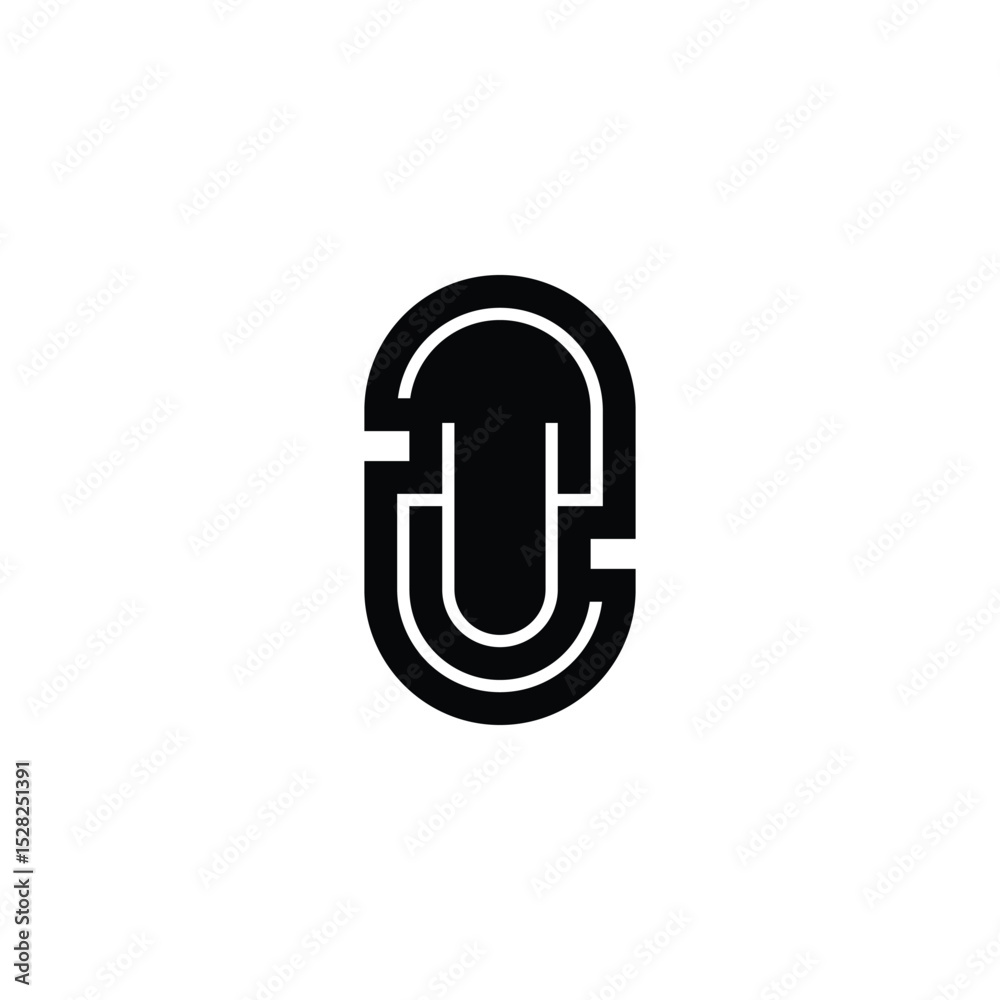 Fototapete minimalist alphabet letters initial monogram zu zu logo