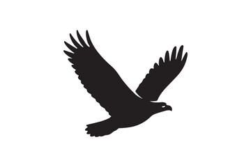 Eagle Flight silhouette vector with white background