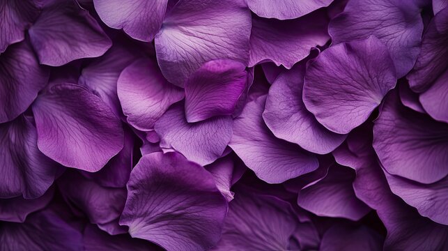 Close-up of many deep purple rose petals - Powered by Adobe